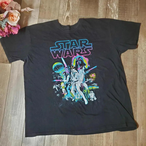 Star Wars Other - Star Wars Boys XL Neon Hope Poster Crew Neck Graphic T-Shirt